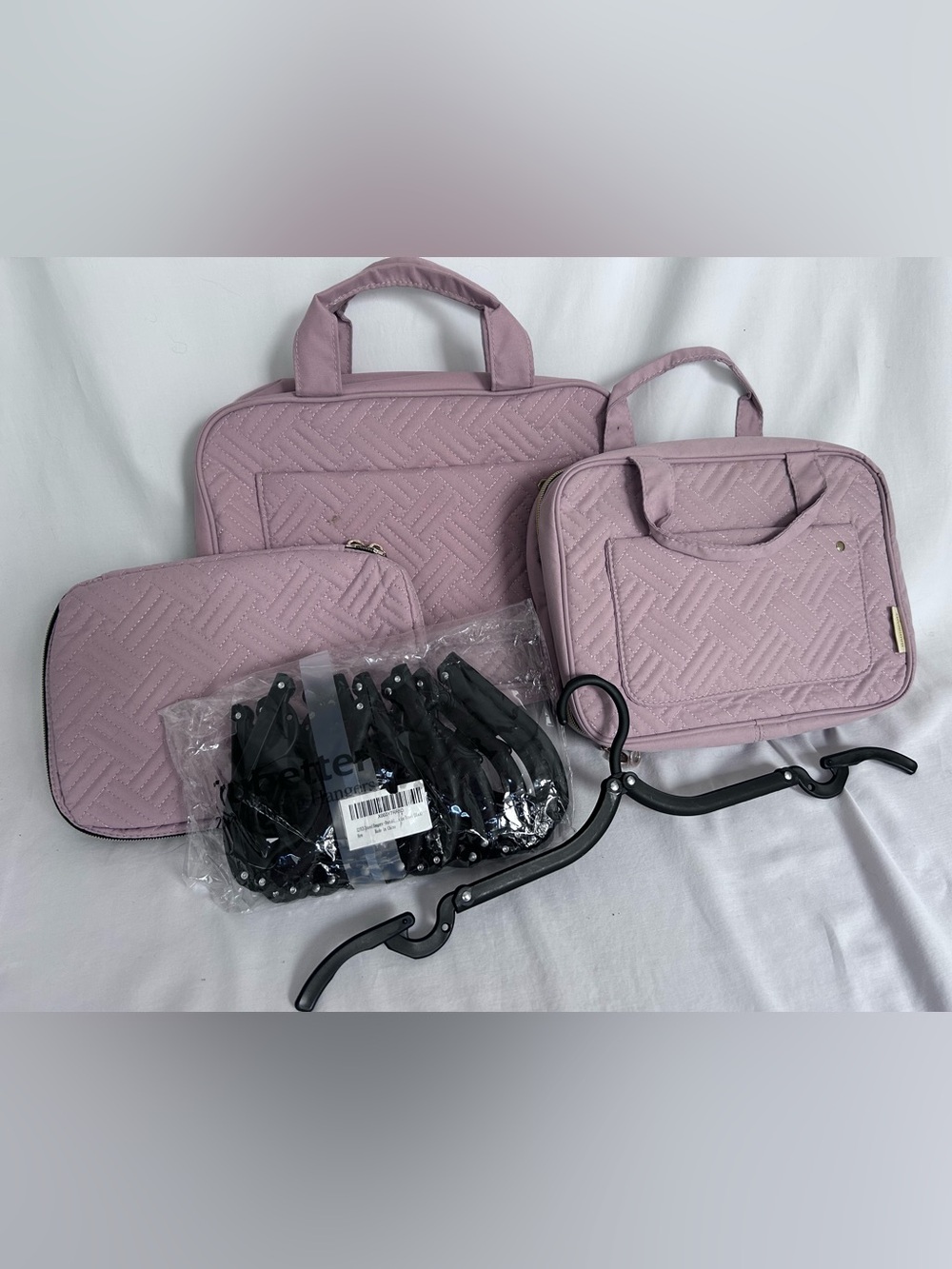 BAGSMART 3 Piece Travel Organizer Set + Folding Hangers NEW